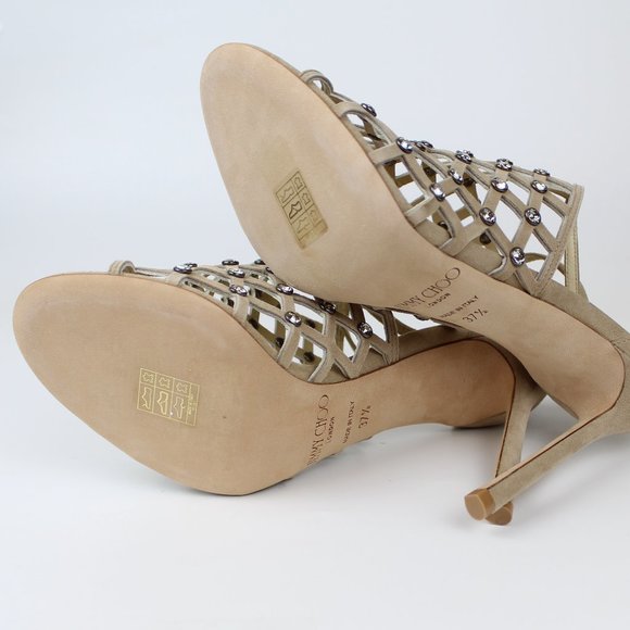 NEW JIMMY CHOO Crystal Caged Heeled - Glam Sandals for Wedding & Events - Picture 14 of 16
